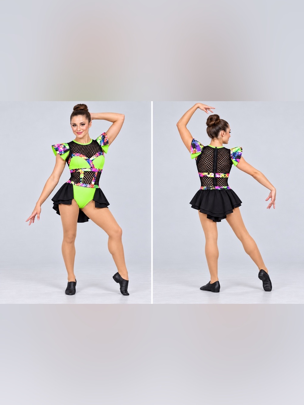 Kelle dance neon green Y2K 80’s 5129A to the max costume graffiti fishnet LC chi